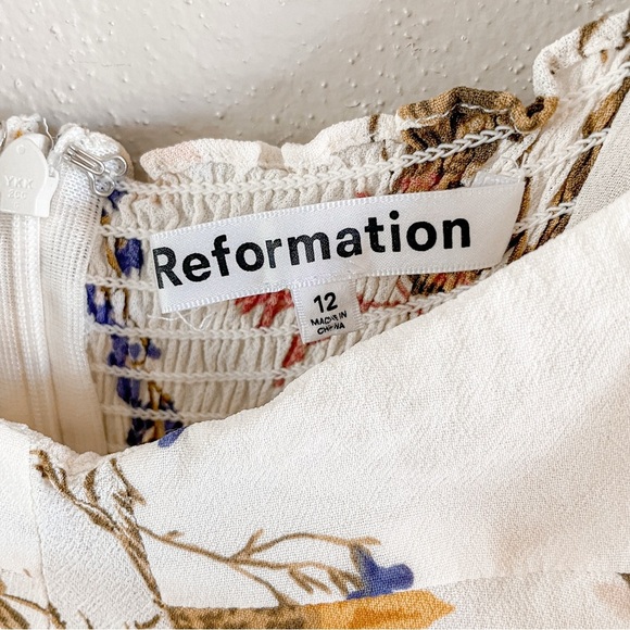 Reformation |  Kourtney Dress Frolic Floral Print Midi Dress, 12 - Picture 8 of 16